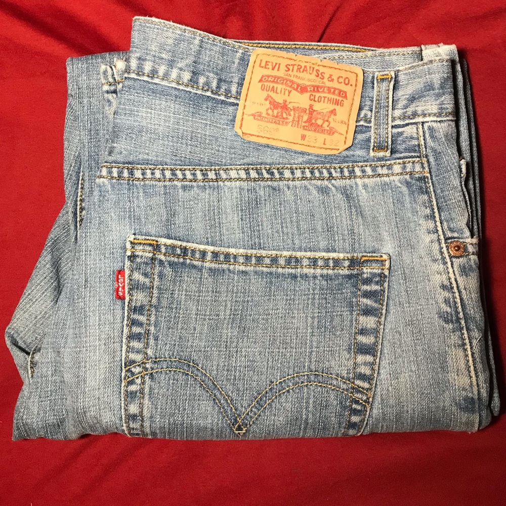 Levi’s 569 Straight Loose Fit Washed Blue Jeans